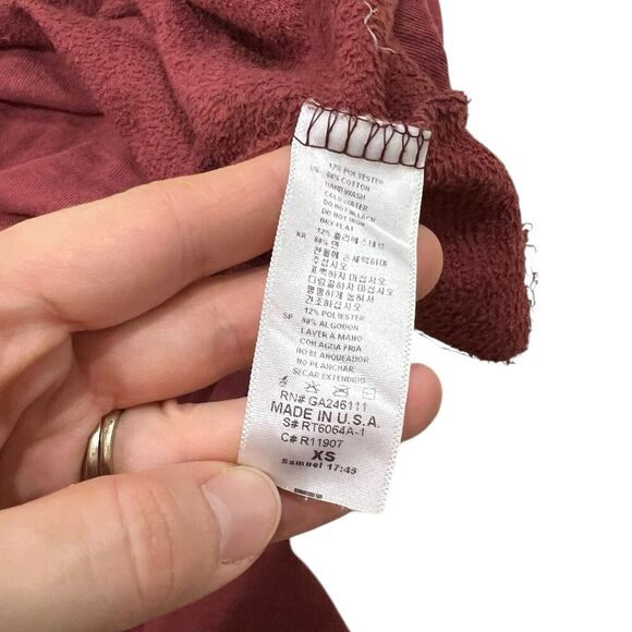 Fashion Nova Burgundy Vibes Cropped Sweatshirt XS - Picture 4 of 4